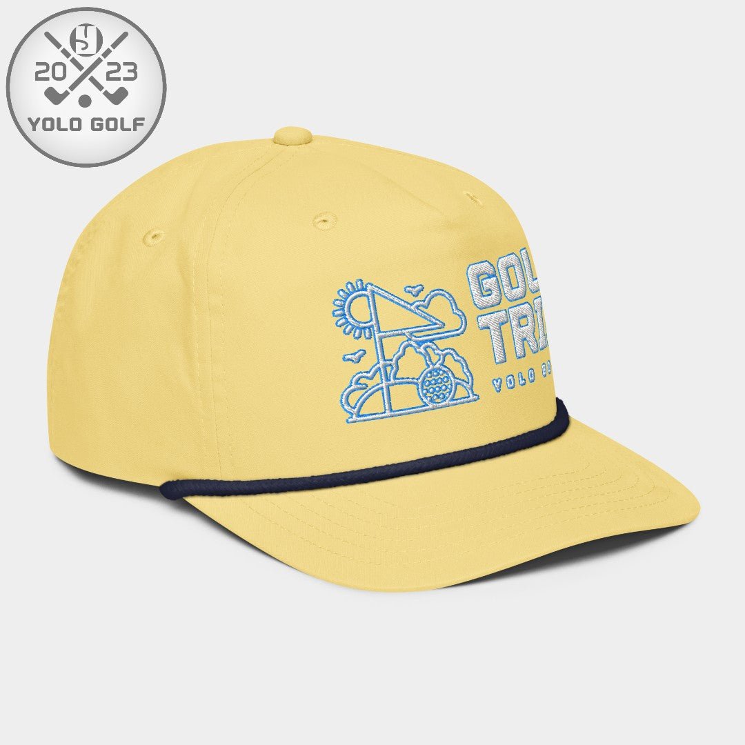 Shop "Golf Trip" Rope Cap (White Teal Embroidery) on sale