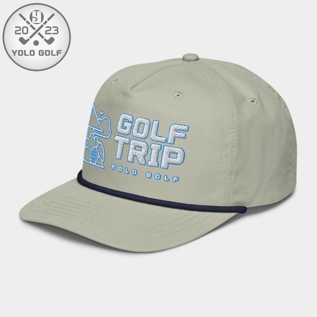 Shop "Golf Trip" Rope Cap (White Teal Embroidery) on sale