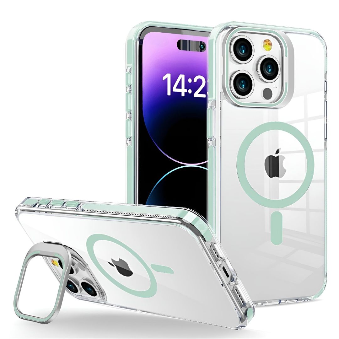 Shop GripClear Elite: Anti - Drop Lens Stand MagSafe iPhone Case | Shockproof Corner Airbags on sale