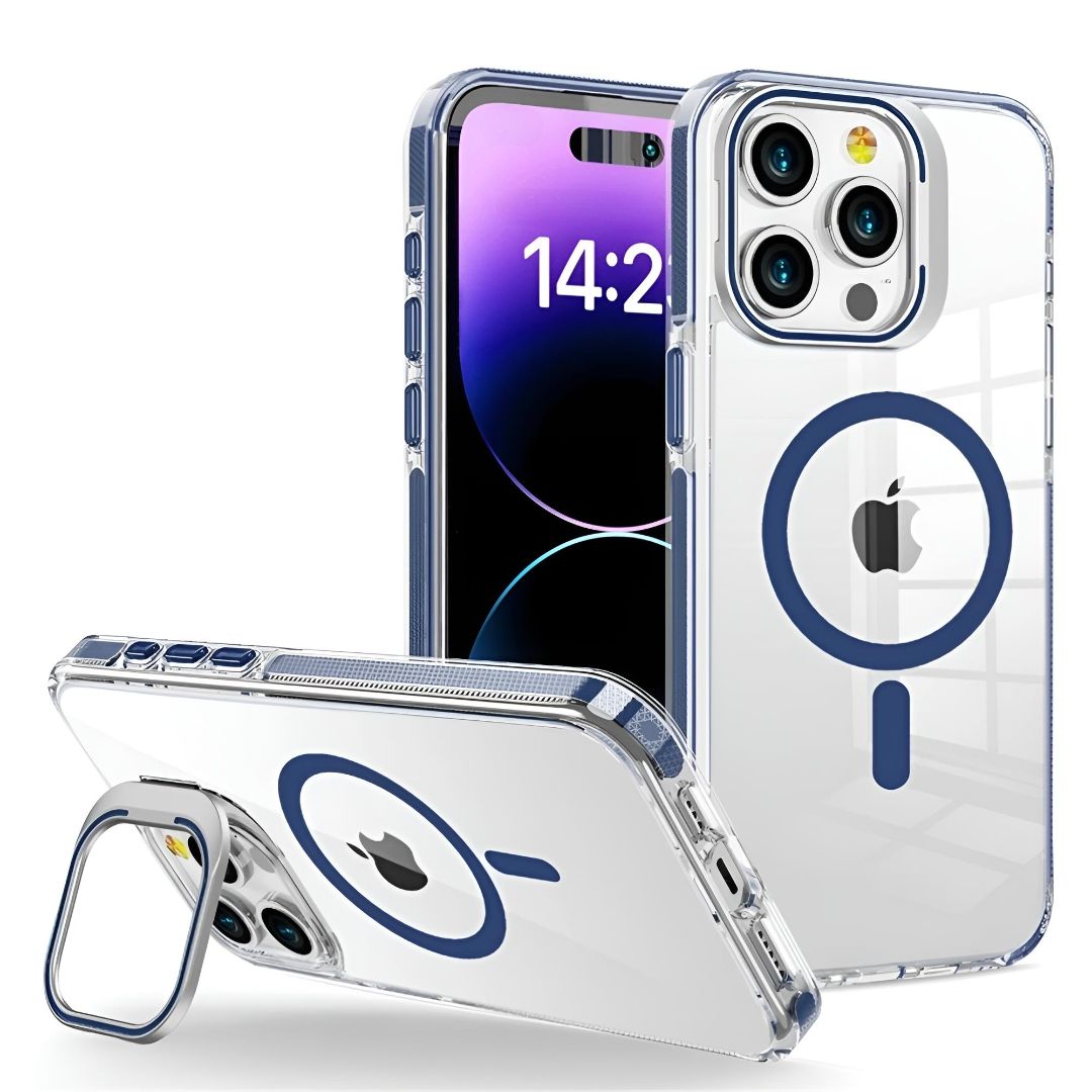 Shop GripClear Elite: Anti - Drop Lens Stand MagSafe iPhone Case | Shockproof Corner Airbags on sale