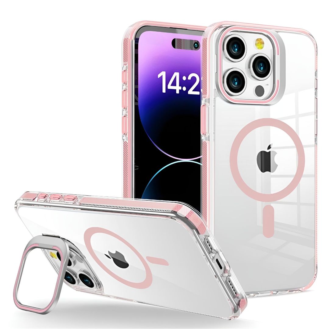 Shop GripClear Elite: Anti - Drop Lens Stand MagSafe iPhone Case | Shockproof Corner Airbags on sale