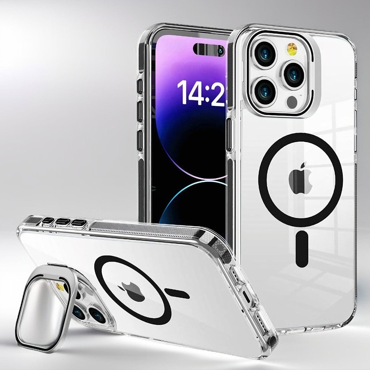 Shop GripClear Elite: Anti - Drop Lens Stand MagSafe iPhone Case | Shockproof Corner Airbags on sale