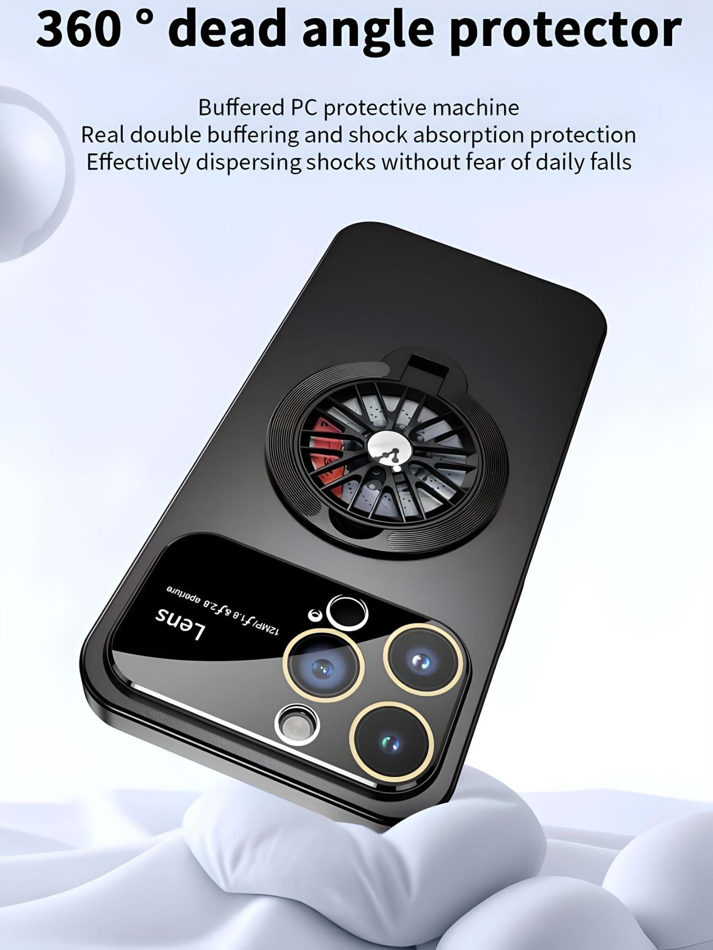 Large Window iPhone Case 2in1 Rotating Gyro Fidget Spinner Case Stand Camera Protection 15 Pro Max Pro Plus MagSafe Charging