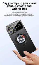 Large Window iPhone Case 2in1 Rotating Gyro Fidget Spinner Case Stand Camera Protection 15 Pro Max Pro Plus MagSafe Charging