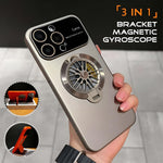 Large Window iPhone Case 2in1 Rotating Gyro Fidget Spinner Case Stand Camera Protection 15 Pro Max Pro Plus MagSafe Charging