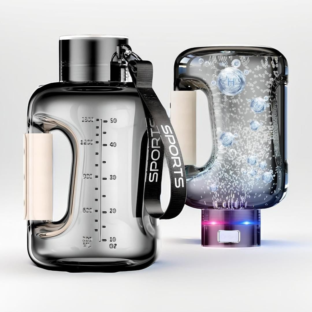 1.5L Sports Bottle Hydrogen Water Ionizer High-Capacity 1500ml (50oz) Carrying Strap Leather Handle trending YOLO Yard