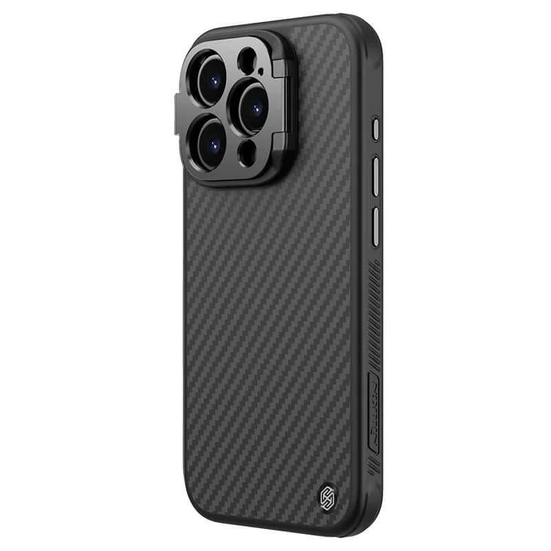 Aramid Fiber iPhone Case Lens Bracket-Stand Magnetic Charging Carbon Fiber Pattern trending Phone Case YOLO Yard MagSafe