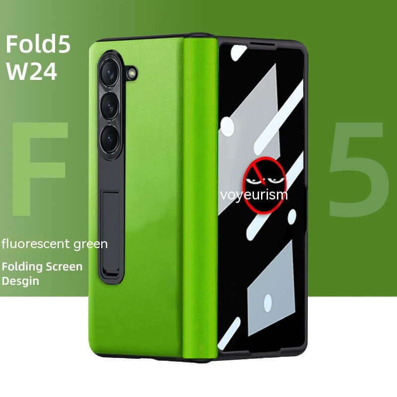 Leather Privacy Armor 360 Case for Galaxy Z Fold 5 4 3 | Privacy Screen Protector | Genuine Napa Leather | Magnetic Hinge Protection | Kickstand | Anti - Fall trending Privacy Phone Case YOLO Yard