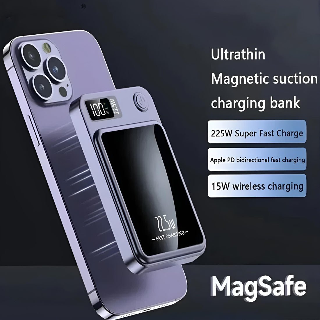 MagnetMate High-Capacity Power Bank | 20000 mAh | 2 USB | 22.5W Fast Charging - YOLO Yard Power Bank apple applewatch