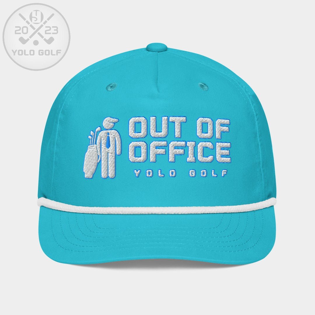 Shop "Out of Office" Golf Rope Cap (White Teal Embroidery) on sale