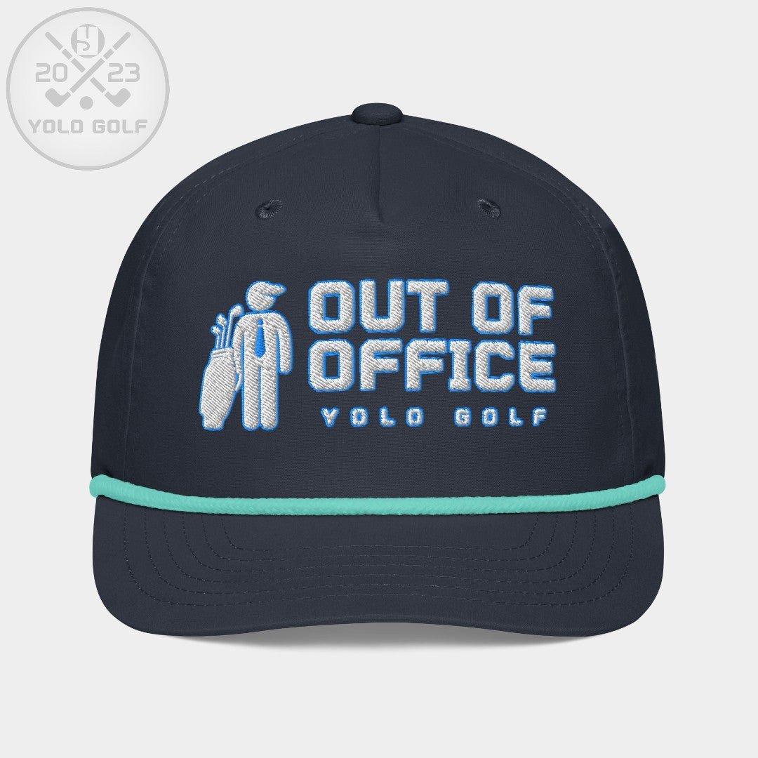 Shop "Out of Office" Golf Rope Cap (White Teal Embroidery) on sale