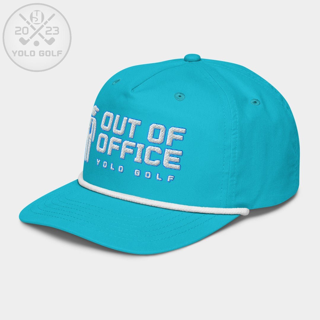 Shop "Out of Office" Golf Rope Cap (White Teal Embroidery) on sale