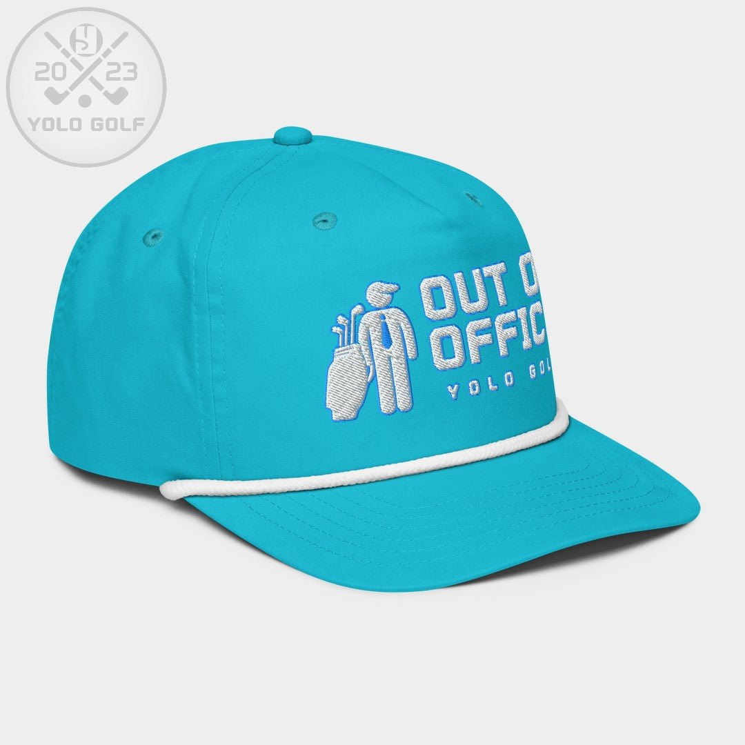 Shop "Out of Office" Golf Rope Cap (White Teal Embroidery) on sale