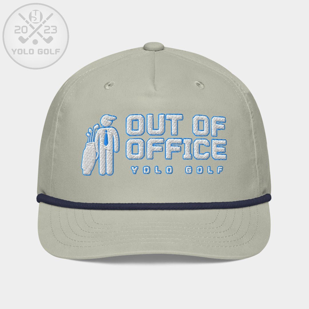 Shop "Out of Office" Golf Rope Cap (White Teal Embroidery) on sale