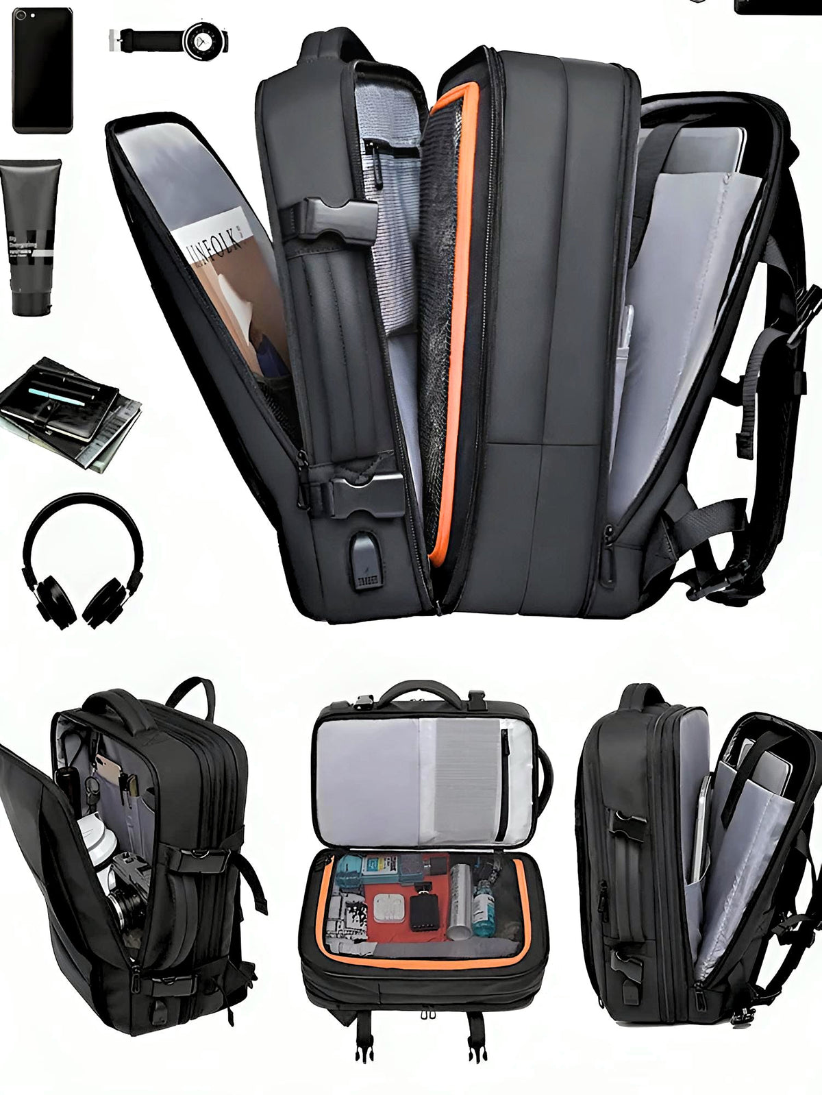 Premium Smart Travel Backpack | Anti-Theft | Waterproof | Expandable | USB Port - YOLO Yard backpack bestdeals computer bag