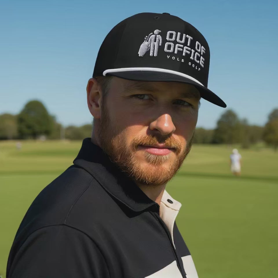 "Out of Office" Golf Rope Cap (Silver/Black Embroidery)