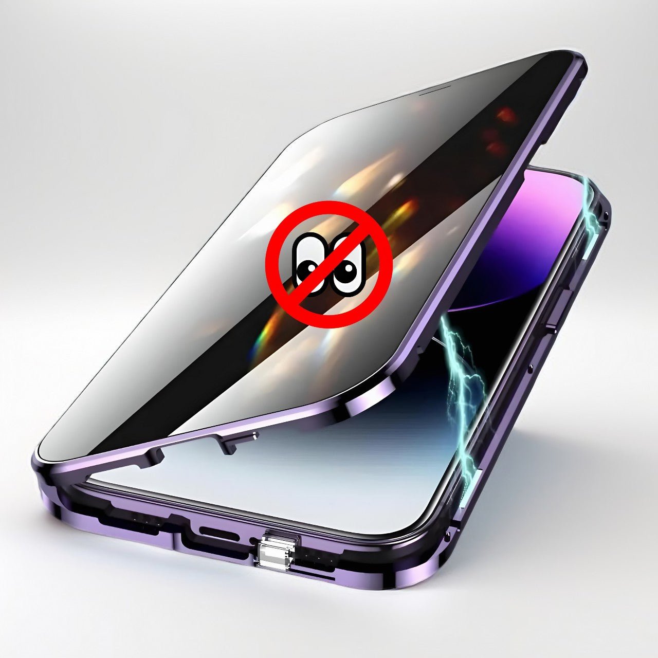 Privacy Guard Magnetic iPhone (12-X) Case | Aluminum Alloy Frame | Tempered Glass | Magnetic Closure | 360 Protection YOLO