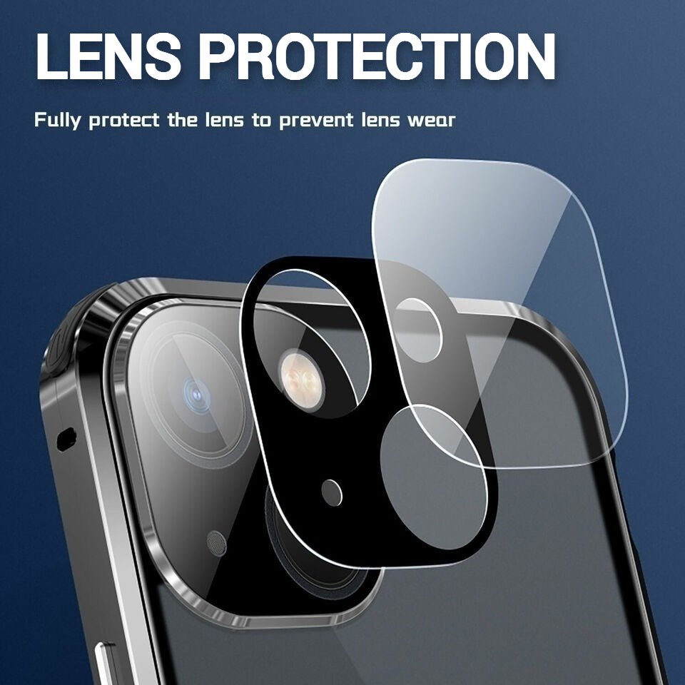 Privacy Guard Magnetic iPhone (15-13) Case | Aluminum Alloy Frame | Tempered Glass | Magnetic Closure | 360 Protection YOLO