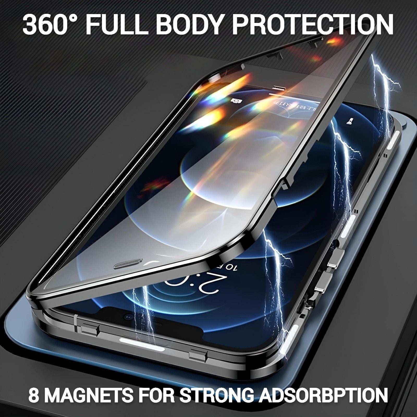 Privacy Guard Magnetic iPhone (15-13) Case | Aluminum Alloy Frame | Tempered Glass | Magnetic Closure | 360 Protection YOLO