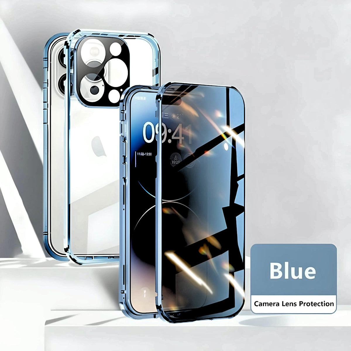 Privacy Guard Magnetic iPhone (15-13) Case | Aluminum Alloy Frame | Tempered Glass | Magnetic Closure | 360 Protection YOLO