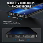 Privacy Guard Magnetic iPhone (15-13) Case | Aluminum Alloy Frame | Tempered Glass | Magnetic Closure | 360 Protection YOLO