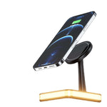 QuadraCharge LED Dock Magnetic Wireless Charging Dock Station Compact 4-in-1 30W Super-Fast Charging LED Phone Stand YOLO