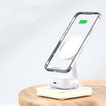 QuadraCharge LED Dock Magnetic Wireless Charging Dock Station Compact 4-in-1 30W Super-Fast Charging LED Phone Stand YOLO