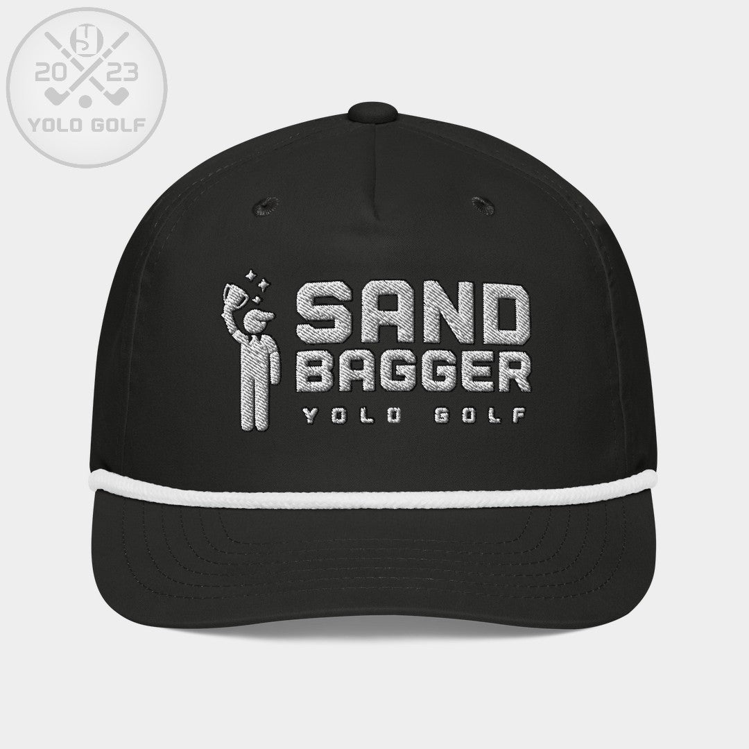 Shop "Sandbagger" Golf Rope Cap (Silver/Black Embroidery) on sale