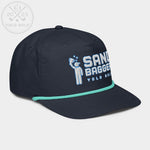 Shop "Sandbagger" Golf Rope Cap (White Teal Embroidery) on sale