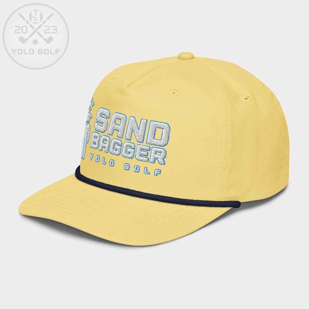 Shop "Sandbagger" Golf Rope Cap (White Teal Embroidery) on sale