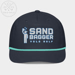 Shop "Sandbagger" Golf Rope Cap (White Teal Embroidery) on sale