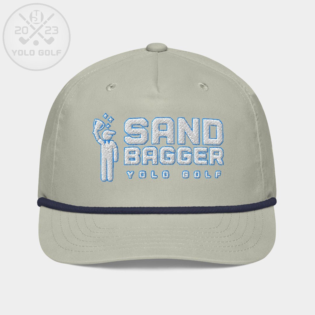 Shop "Sandbagger" Golf Rope Cap (White Teal Embroidery) on sale