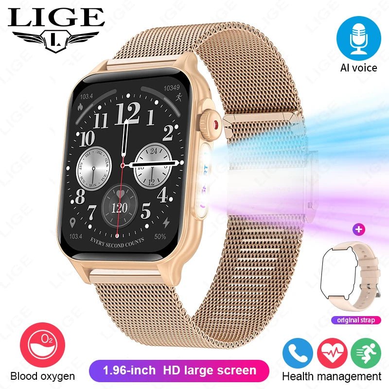 Shop Smart Watch LED Lighting Effects 1.96'' HD Screen Men Women Bluetooth Call Breathing Light Outdoor Bracelet Heart Rate