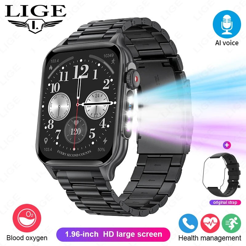 Shop Smart Watch LED Lighting Effects 1.96'' HD Screen Men Women Bluetooth Call Breathing Light Outdoor Bracelet Heart Rate