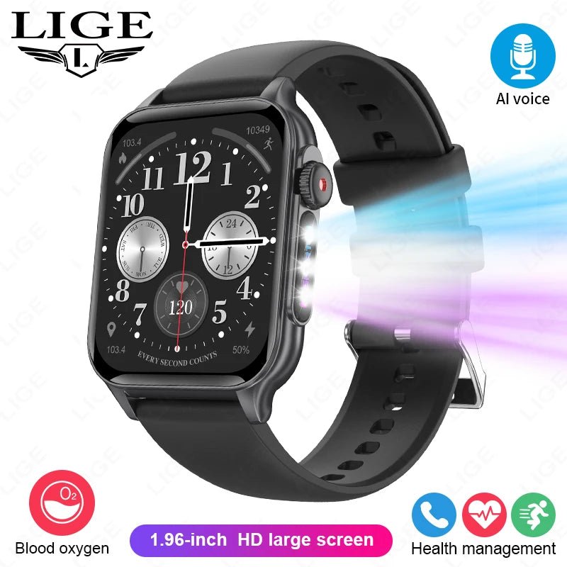 Shop Smart Watch LED Lighting Effects 1.96'' HD Screen Men Women Bluetooth Call Breathing Light Outdoor Bracelet Heart Rate