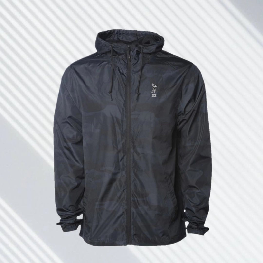 Shop The "GaleGuard" Black Camo Windbreaker Jacket on sale