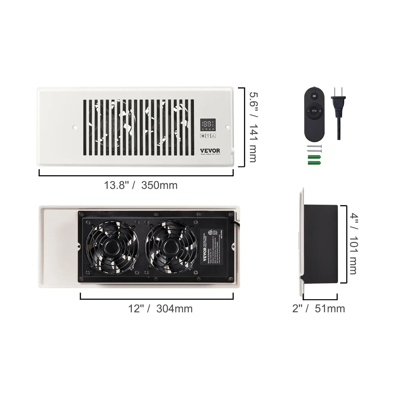 VeFlow Air Booster Fan | Smart Register Vent | Airflow Auto - adjust | Remote trending Register Vent Booster YOLO Yard