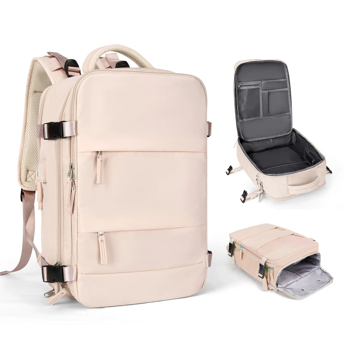 VoyagePro Waterproof Travel Backpack | Shoe Compartment | Anti-Theft Pockets | 37L + 30L - YOLO Yard anti-theft featured