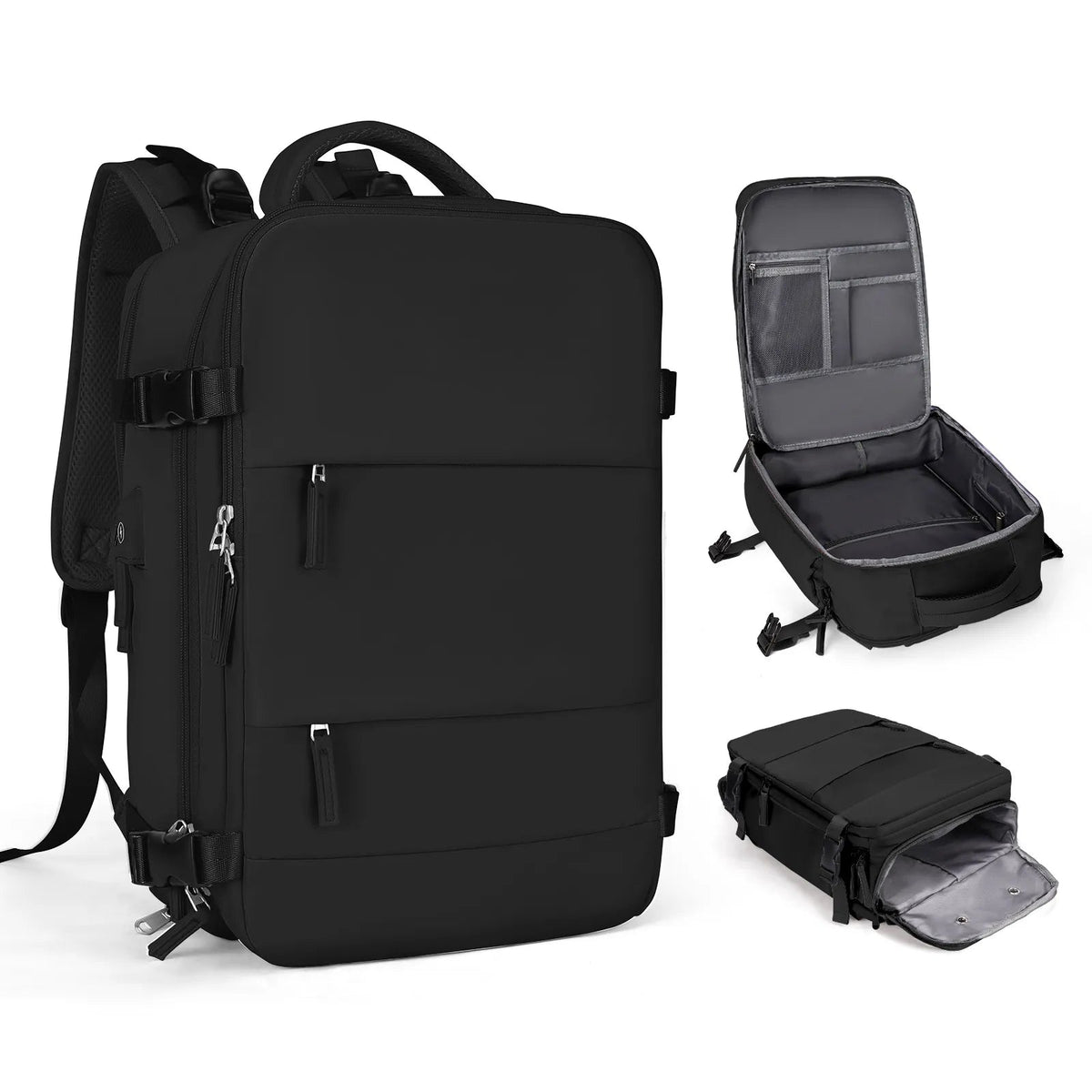 VoyagePro Waterproof Travel Backpack | Shoe Compartment | Anti-Theft Pockets | 37L + 30L - YOLO Yard anti-theft featured