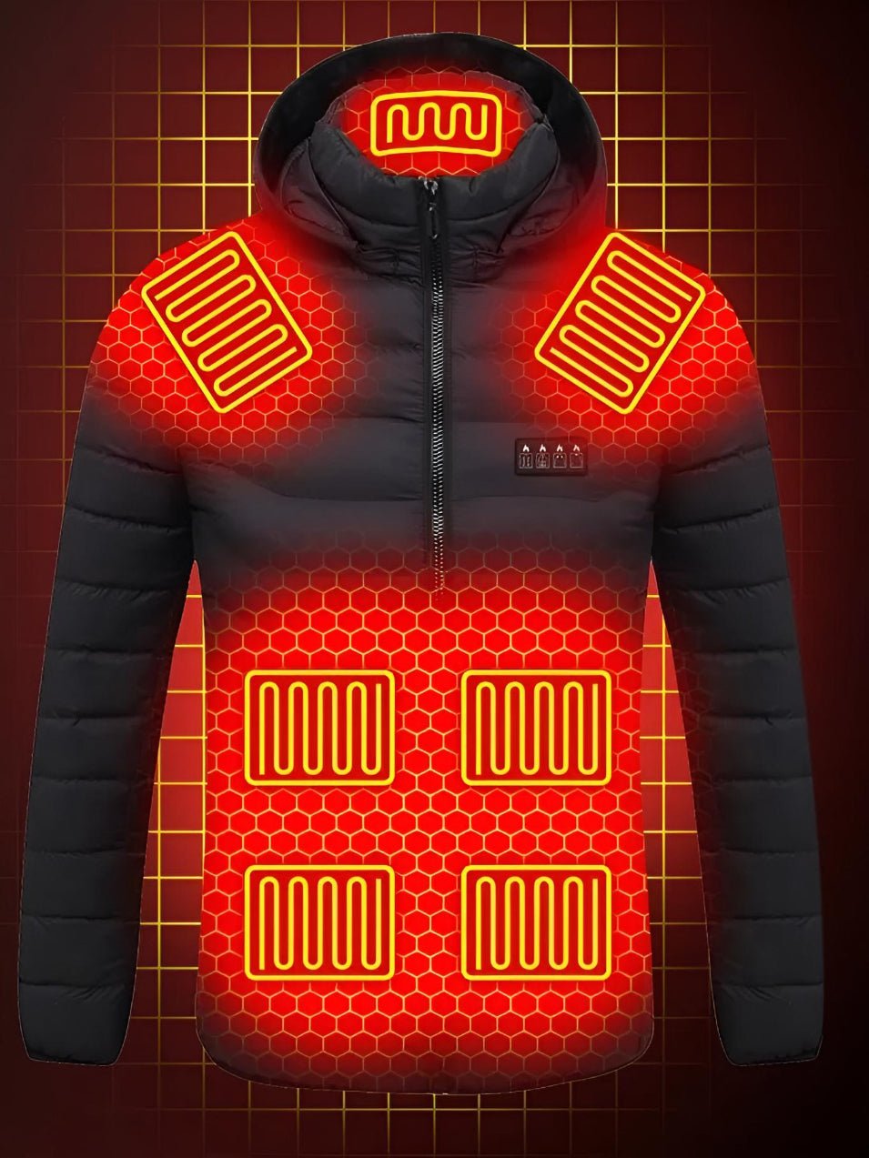 Winter Warmth Heated Hooded Jacket | 10000mAh USB Power Bank Included YOLO Yard Heated Jacket bestdeals great gift THREADS