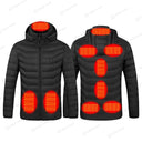 Winter Warmth Heated Hooded Puffer Jacket - 9 Zones