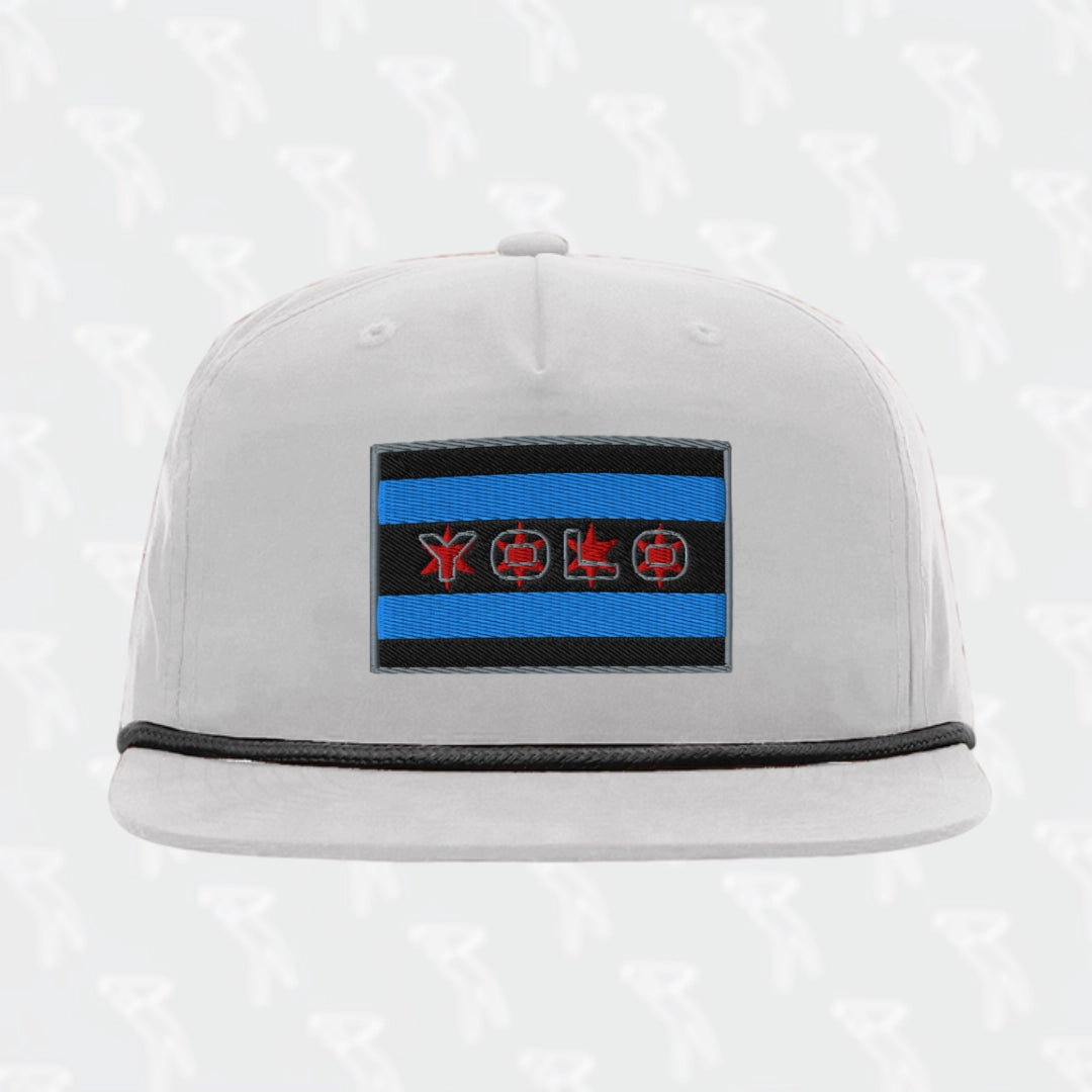 YOLO-Chicago Flag Patch Braided Rope Cap UPF 50+