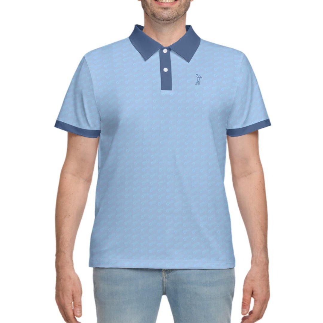 Shop "Out of Office" Blue Dream Swingman EcoTee Polo Shirt on sale