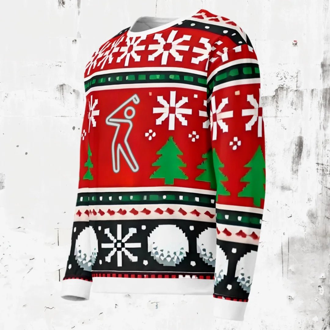 Shop YOLO Golf Ugly Christmas Fleece Sweater on sale