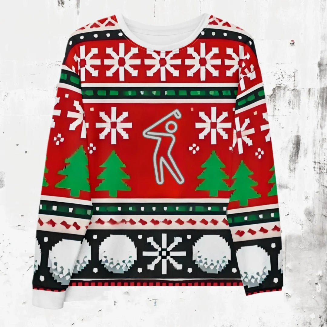 Shop YOLO Golf Ugly Christmas Fleece Sweater on sale