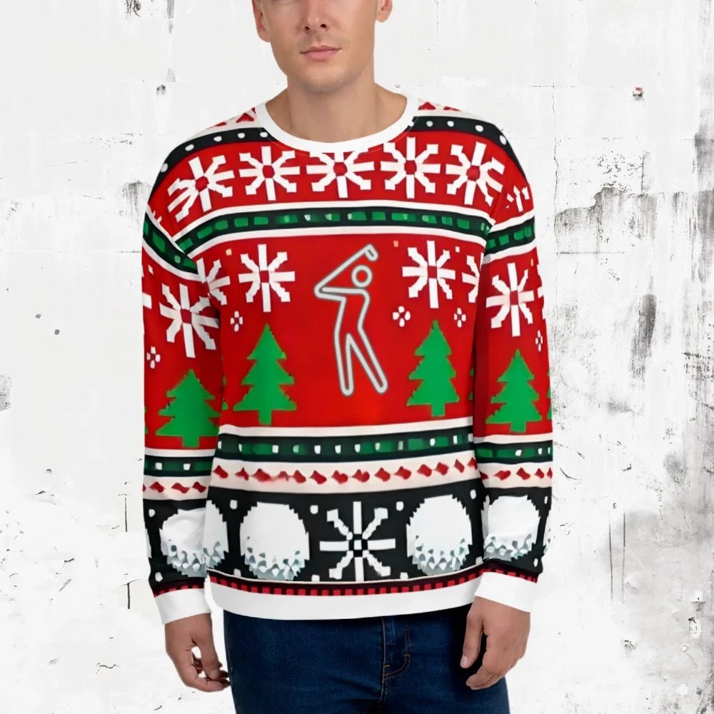 Shop YOLO Golf Ugly Christmas Fleece Sweater on sale