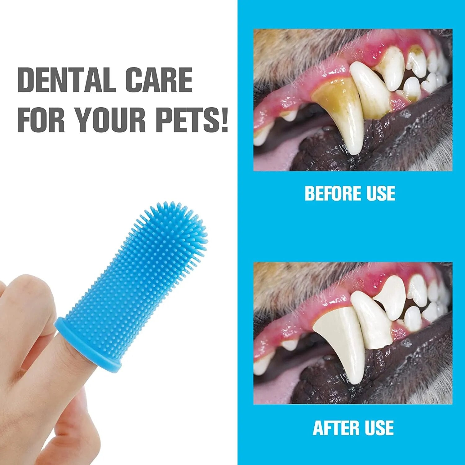 Pet Finger Toothbrush - Soft Nontoxic Silicone - (BUY 1 GET 1 FREE)